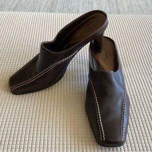 AEROSOLES 3” Heal Leather Mules